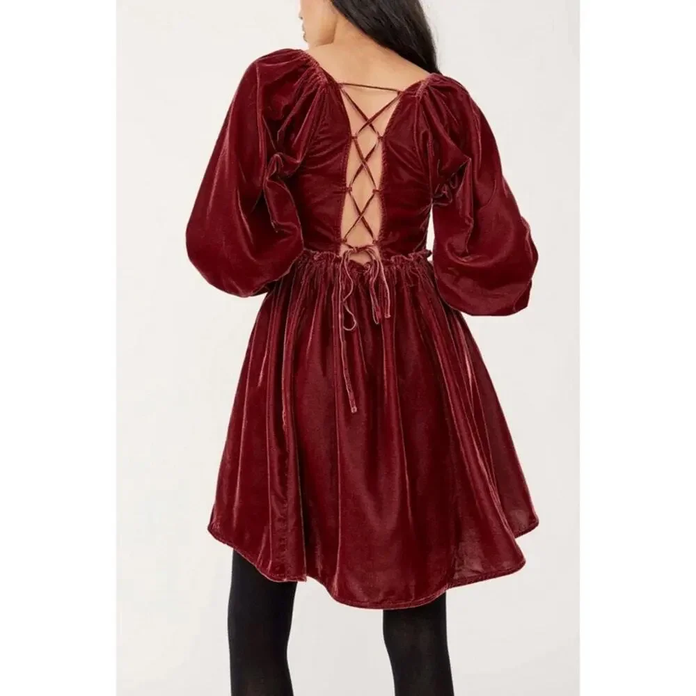 Free People Daphne Velvet Mini Dress